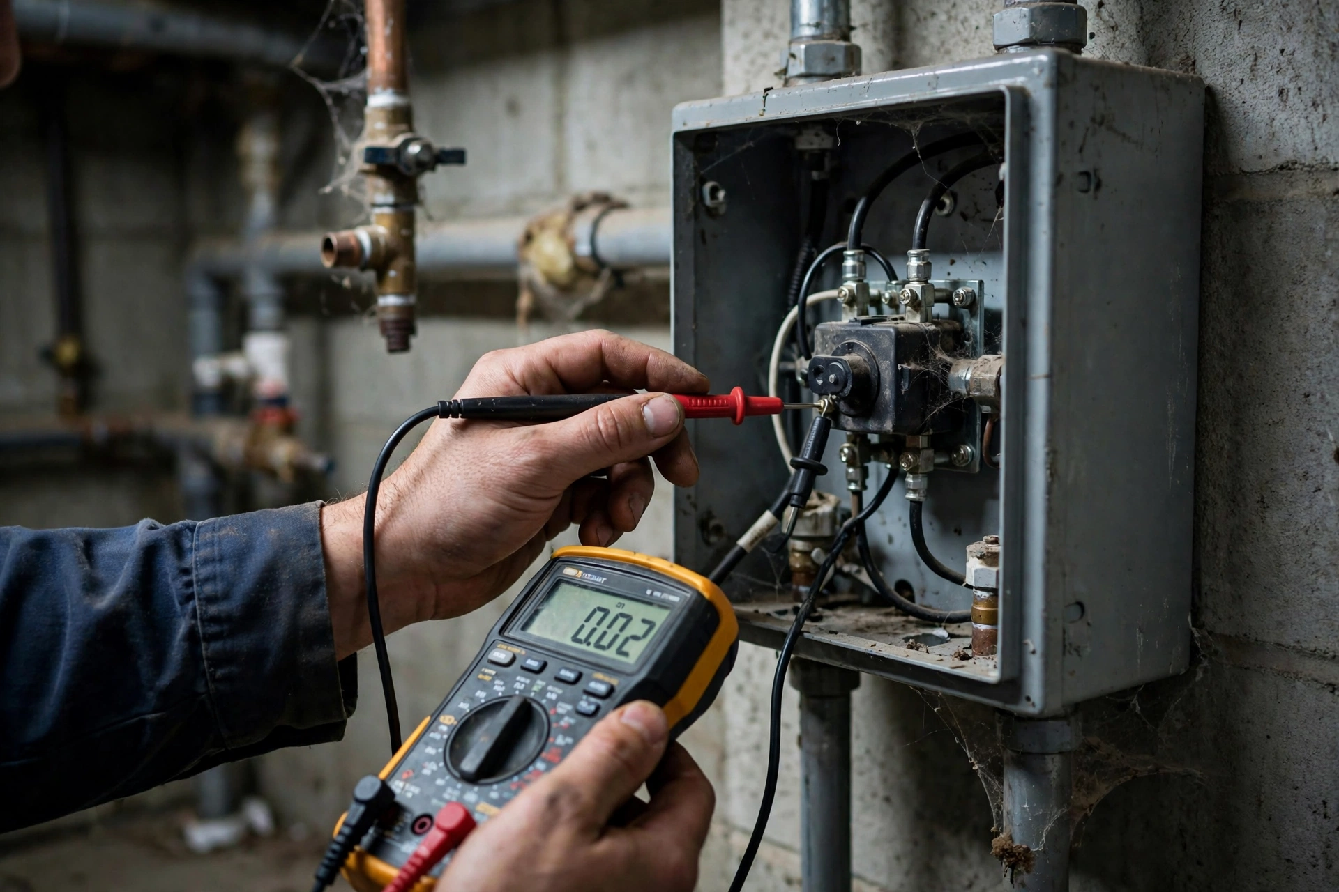 Inspecting a well pump pressure switch to diagnose a cycling or silent pump